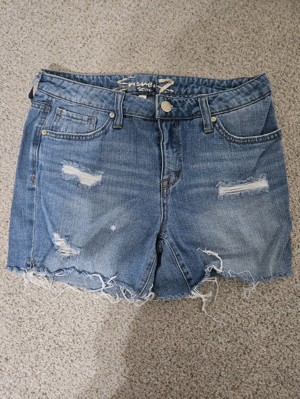 Seven7 Weekend Distressed Denim Shorts
